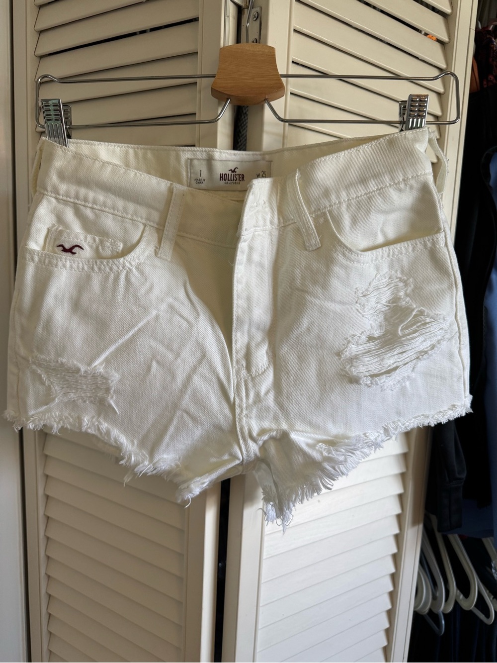 Hollister White Denim Shorts